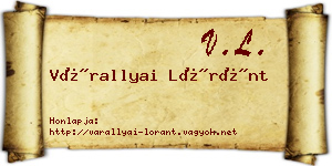 Várallyai Lóránt névjegykártya